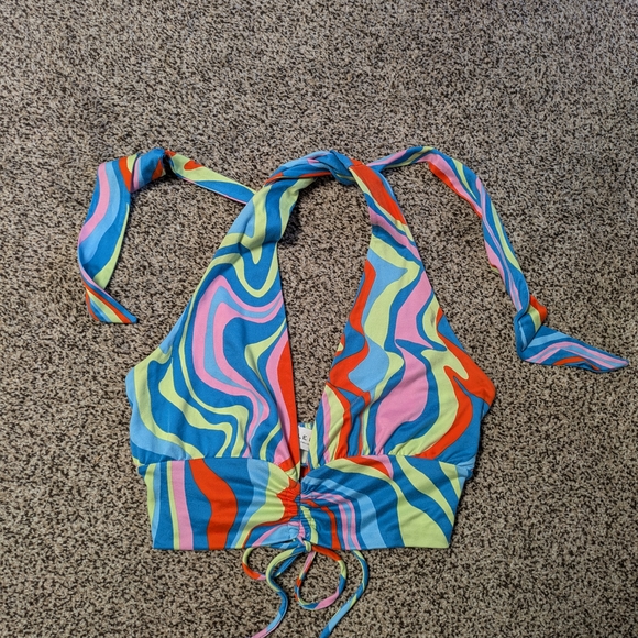 70s Colorful Halter Top - Picture 1 of 5